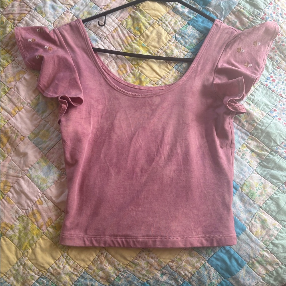 Pink Mushy Flutter Top Purusha People